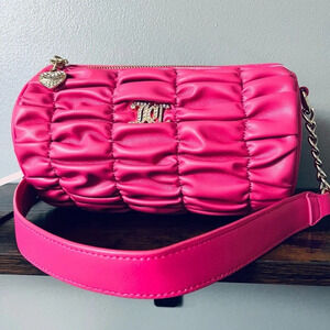 Juicy Couture Pink Flash Ruched Barrel Shoulder Bag Chain Strap NWT